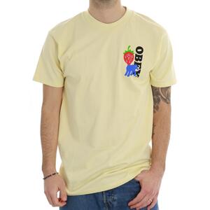 T-SHIRT STRAWBERRY OBEY GIALLO